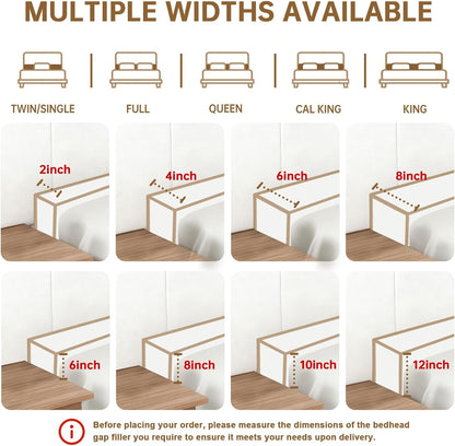 Headboard Bed Gap Filler, High Density Foam Mattress Extender Pillow, Removable, Gray, 39"x2"x6"