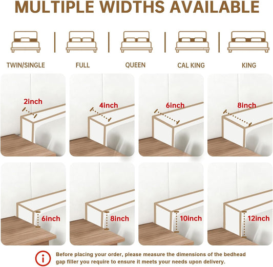Headboard Bed Gap Filler, High Density Foam Mattress Extender Pillow, Removable, Gray, 39"x2"x6"