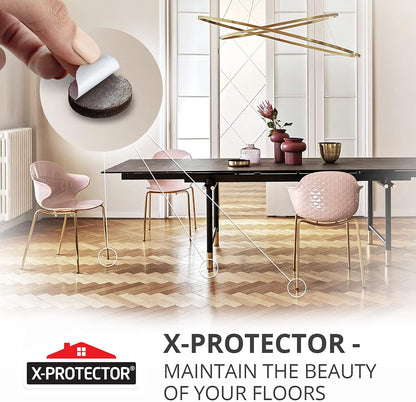 X-Protector Felt Furniture Pads - 20 PCS 6 x 1/2" - Premium Felt Strips | with Adhesive Backing - Rectangular Furniture Pads for Hardwood Floors - Cut Furniture Felt Pads to Size You Need! (Beige)