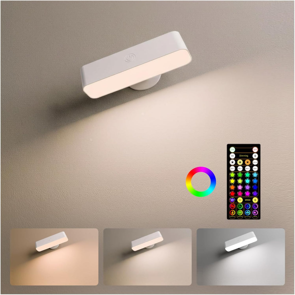 EZVALO Wireless RGB Light Bars, Rechargeable LED Mood Lights with Remote