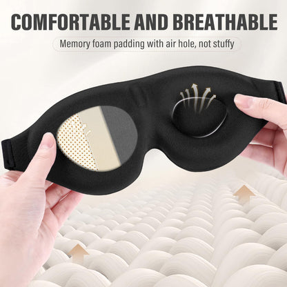 YIVIEW Sleep Mask for Side Sleeper, Complete Light Blocking 3D Sleeping Eye Mask, Soft Breathable Eye Cover for Women Men, Relaxing Zero Pressure Night Blindfold | Soft Breathable Eye Cover for Women Men, 3D Sleeping Eye Mask Black, Relaxing Travel