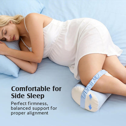 YFONG Knee Pillow for Side Sleepers, Breathable Memory Foam Leg Pillow Grey | Adjustable & Detachable Strap, Ergonomic Support for Back, Hip, Knee, Pressure Relief