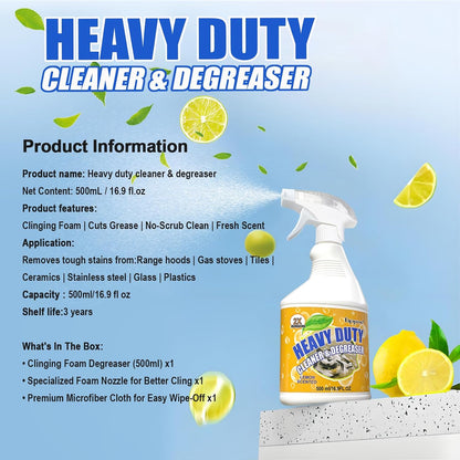 16.9oz Kitchen Oil Stains Spray, Heavy Duty Oven Foam Cleaner | 16.9oz large capacity. Multipurpose degreaser removes burnt residue, grease and oil stains from pots, pans and stovetops