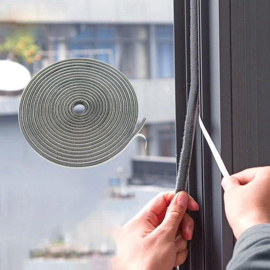 Bruiefpap 39.4FT Weather Stripping for Doors and Windows, Self-Adhesive Soundproofing Door Seal, Door Insulation for Sliding, Exterior, Frames and Front, 0.35'' Wide x 0.35'' Thick, Grey