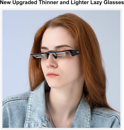 okcsc Lazy Reading Glasses Light Thinner Horizontal HD Glasses for Lying Down to Watch TV/Mobile Reading Books 90°Angle Prism Lazy Readers Glasses