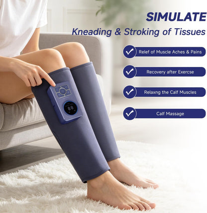 Leg Air Massager with Heat – Cordless Compression Wrap for Calves, Set of 2