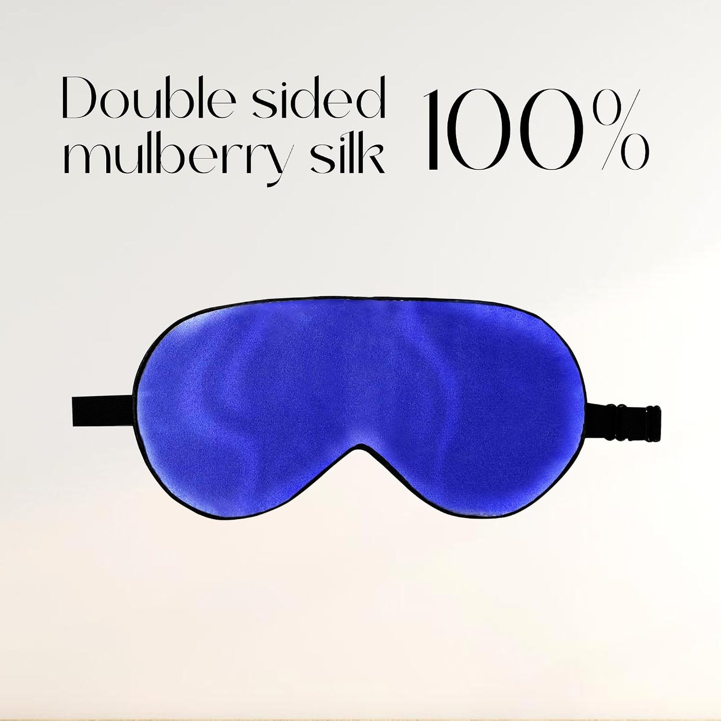 ZIMASILK Adjustable 100% Mulberry Silk Sleep Mask | Super-Smooth Soft Natural Silk Eye Mask for Sleep, Travel, Multiple Color Options ( Navy Blue )