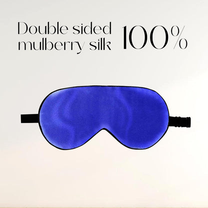 ZIMASILK Adjustable 100% Mulberry Silk Sleep Mask | Super-Smooth Soft Natural Silk Eye Mask for Sleep, Travel, Multiple Color Options ( Navy Blue )