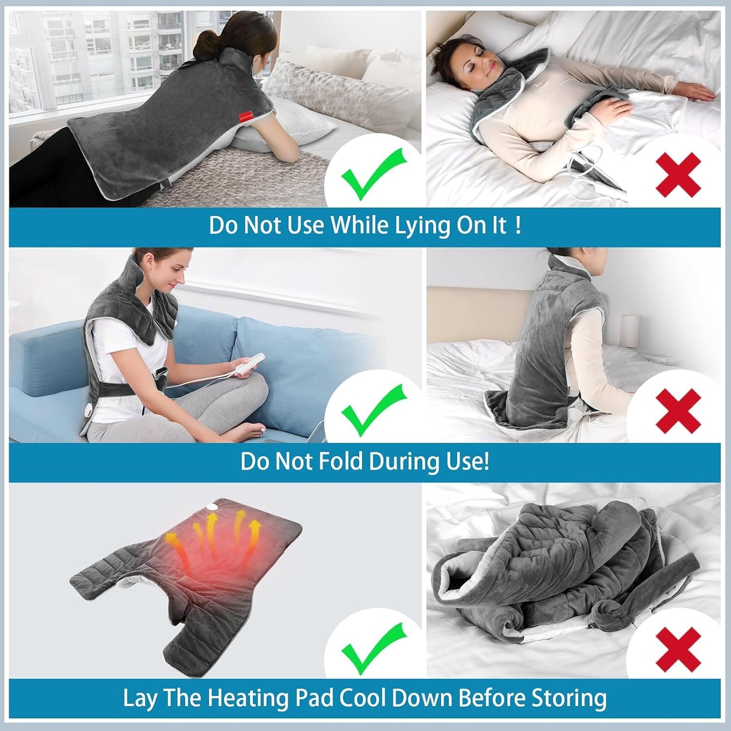 Comfytemp Heating Pad for Back Neck Shoulders, Weighted Electric Heated Pad for Snug Fit, Fathers Day Gift, FSA Eligible Extra Large Wearable Heat Pad for Dad Mom Husband Women Men, Auto-Off, 22"x33"