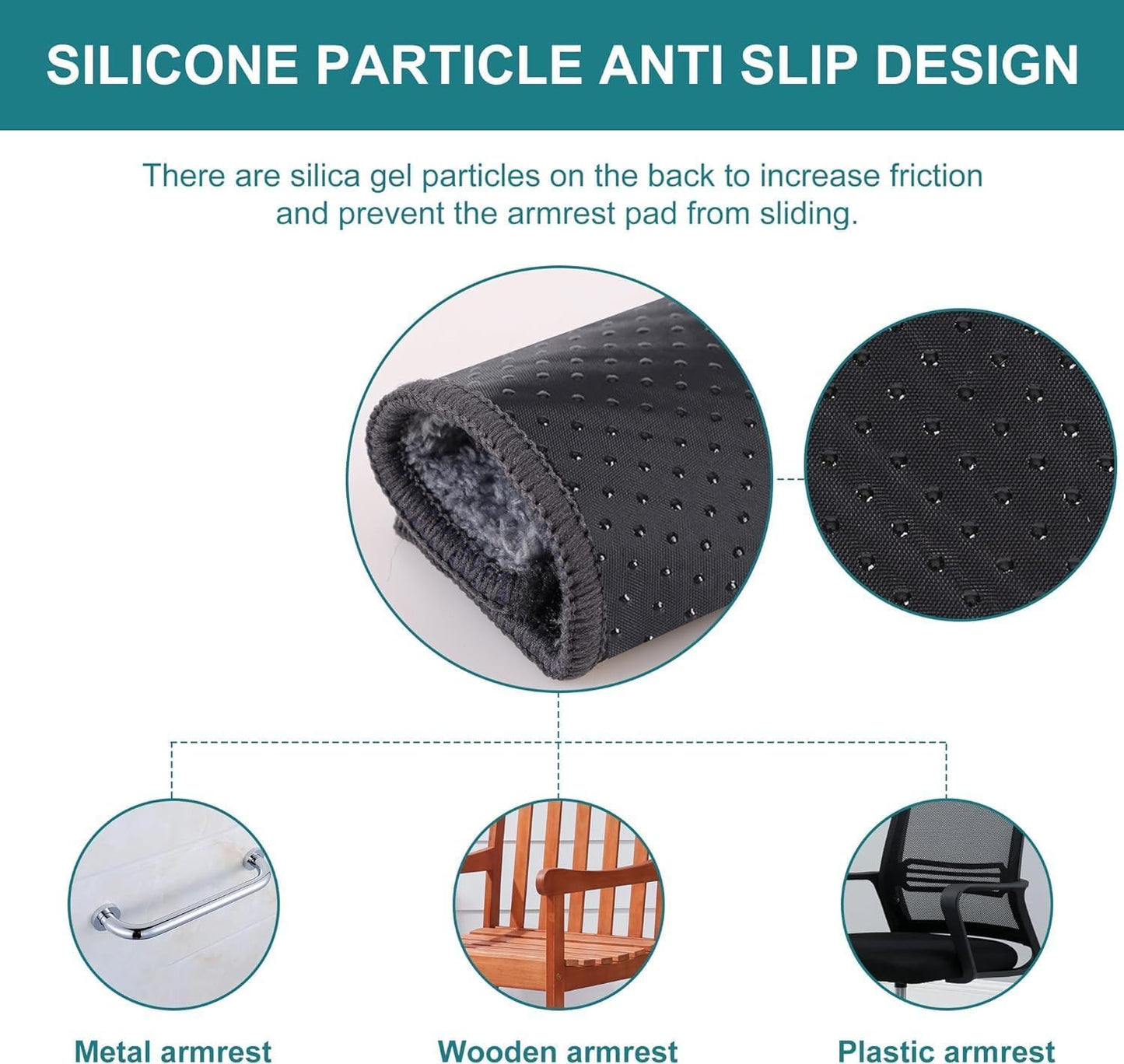 2 Pcs Small Armrest Pads Covers - Widened Self-Adhesive Straps Comfortable and Protective for Toilet Handle, Office Chairs, and Armrest Chairs Comfort Padding Pressure (Size：S)
