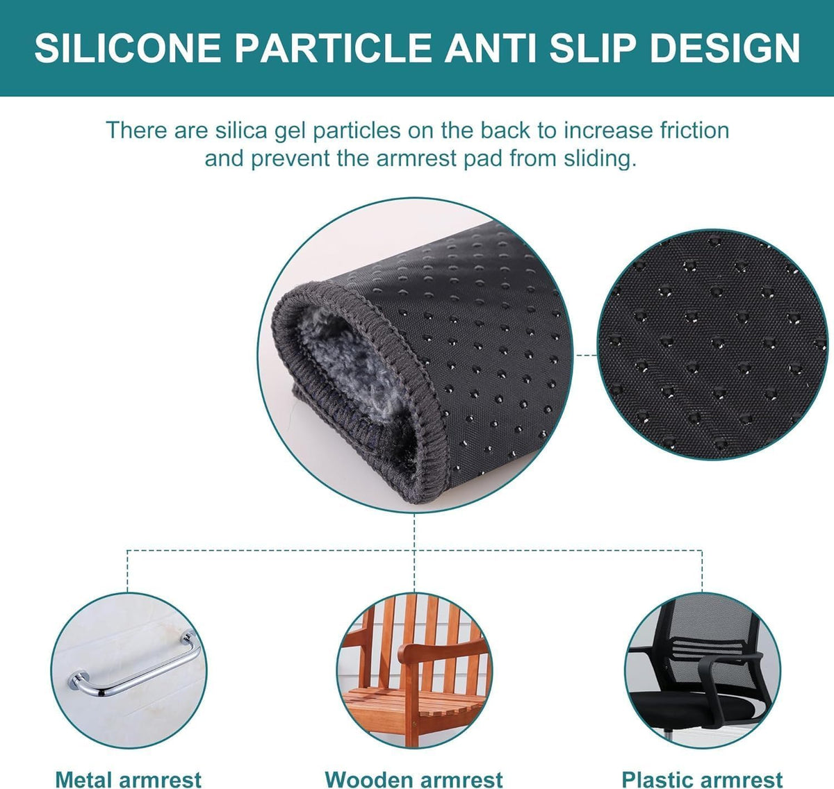 Small Office Chair Arm Covers Protectors, 2-Pack Chair Arm Pads with Straps