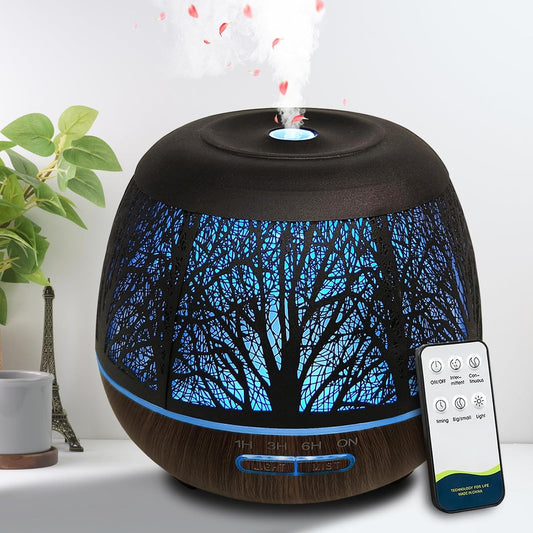 Roonbo Metal Essential Oil Diffusers for Home, 400ML Quiet Air Diffuser