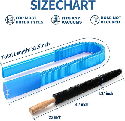 Universal Dryer Vent Cleaner Kit Compatible with All Vacuum Cleaner Include Vacuum Hose Attachment Accessories Brush Lint Brush,Dryer Vent Vacuum Hose (Dark Blue)
