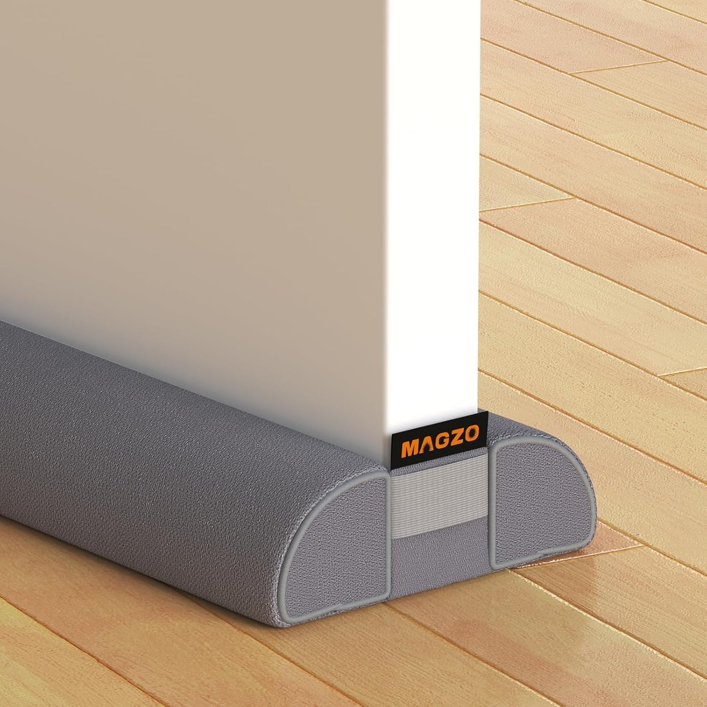 MAGZO Under Door Draft Stopper, 36 Inch Adjustable Door Gap Filler, Gray | Dual-Sided Soundproof Door Sweep for Blocking Noise Cold Air, Smoke, Dust & Light – Easy Install, Energy Saving, Washable