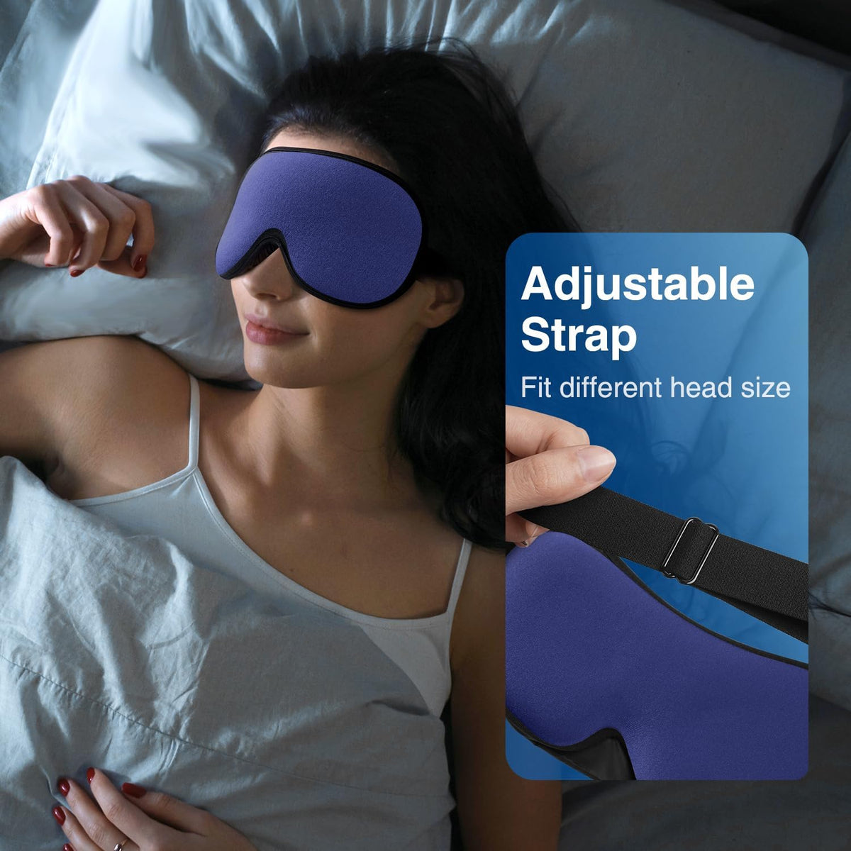 YFONG Weighted Sleep Mask for Women Men, 3D Light Blocking Eye Mask, Black