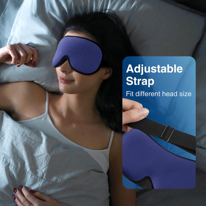 YFONG Weighted Sleep Mask for Women Men, 3D Light Blocking Eye Mask, Black