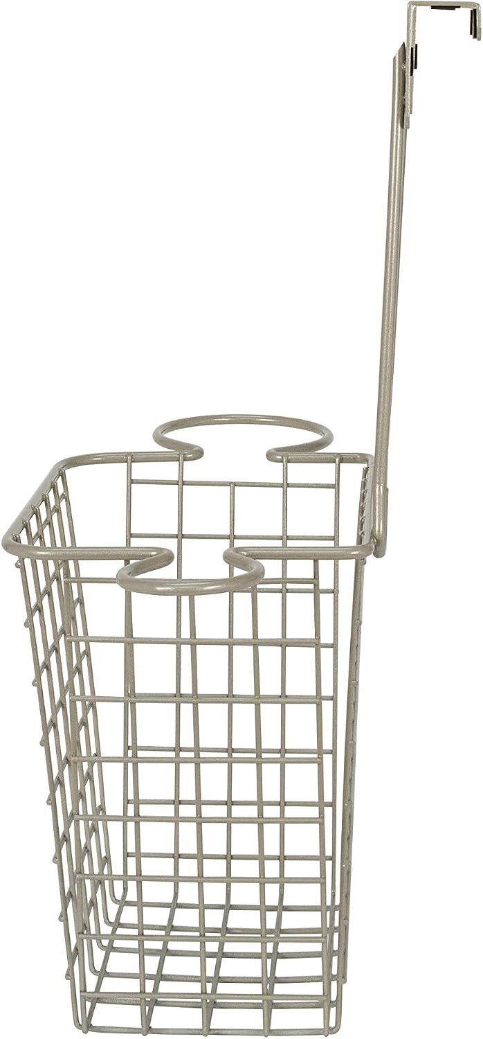 Spectrum Grid Over the Cabinet Styling Station (Satin Nickel) - Tall Bathroom & Under Sink Organizer for Hair Dryer, Beauty Tools, Accessories, & Home Essentials