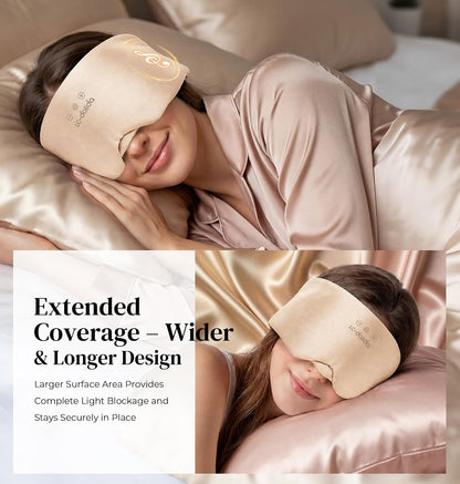 LC-dolida 3D Silk Bluetooth Sleep Mask, Mulberry Silk Sleep Mask with Bluetooth Headphones, Bluetooth Eye Sleep Mask for Side Sleepers, Total Blackout Bluetooth Eye Mask for Women Men, Black