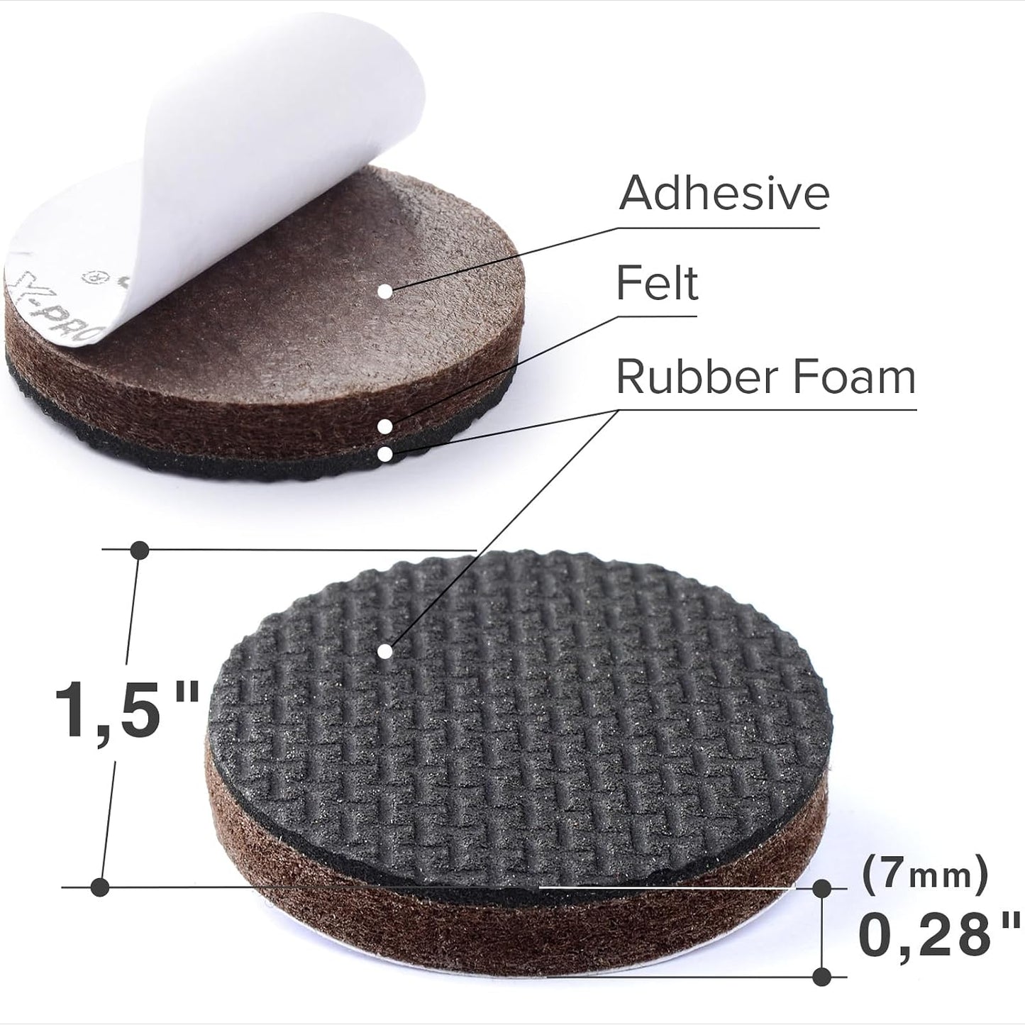 X-PROTECTOR Non Slip Furniture Pads – 12 Premium Furniture Grippers 3"! | Best Self Adhesive Rubber Feet Furniture Feet – Ideal Non Skid Furniture Pad Floor Protectors – Keep Furniture in Place!