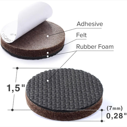 X-PROTECTOR Non Slip Furniture Pads – 12 Premium Furniture Grippers 3"! | Best Self Adhesive Rubber Feet Furniture Feet – Ideal Non Skid Furniture Pad Floor Protectors – Keep Furniture in Place!