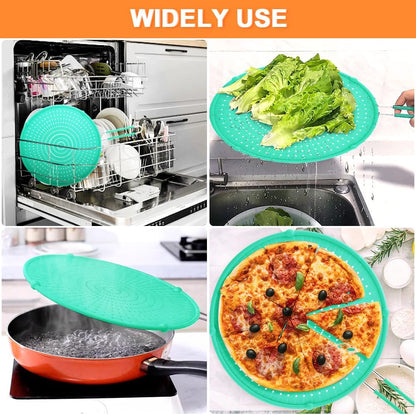 Silicone Splatter Screen for Frying Pan,Grease Splatter Guard,Heat-Resistant Splatter Guards for Cooking,Dishwasher Safe (9.8", 11.4", 13")