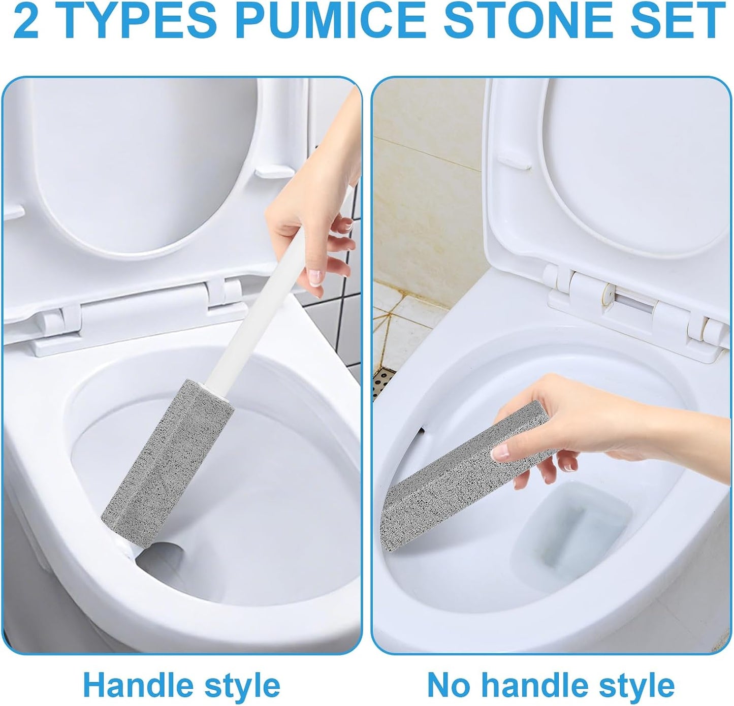 6 Packs Pumice Stone Toilet Bowl Cleaner, Pumice Stone for Cleaning, Powerfully Cleans Hard Water Rings, for Cleaning Toilets, Bathtubs, Grills, Swimming Pools, Sinks
