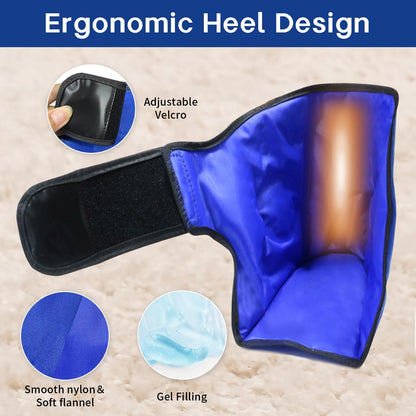 Ankle Ice Pack Wrap for Heel Swelling Pain Relief Reusable Gel Hot Cold Compress for Achilles Tendonitis Plantar Fasciitis, Post-Surgery, Sports Injury(1pcs,Blue)