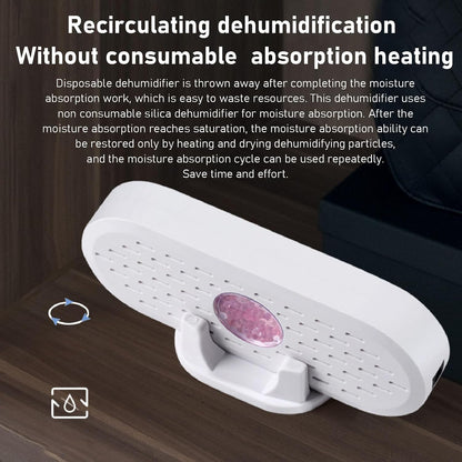 Rechargeable Dehumidifier, Mini Dehumidifier, PABS 5W 6V Electric Dehumidifier for Closet and Shoe Cabinet