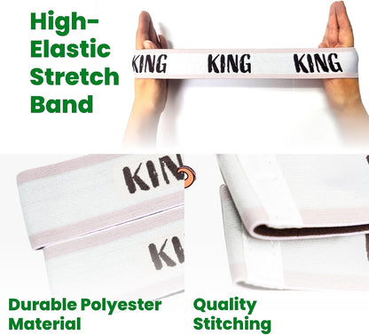 ECOHomes Bed Sheet Organizer Label Bands (King 4PCs Pack, Cream) | Storage Size Label Bands, Bed Sheets Set Organizers, Linen Closet Organization, Elastic Bedding Band, for Organizing Bedsheet
