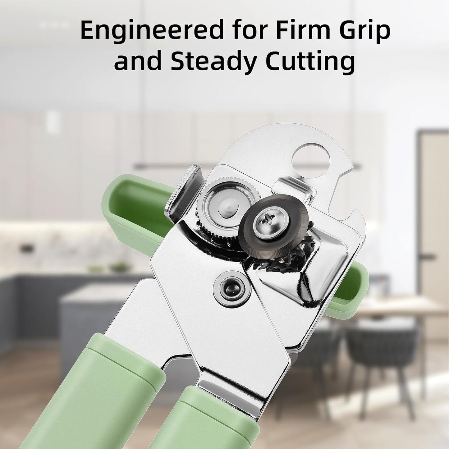 Tin Joy Family™ Manual Can Opener – Sharp Blade with No Sharp Edges, Easy Grip Handle for Arthritis Hands, Smooth Lid Safety Cutter for Elderly & Weak Hands (Grape purple)