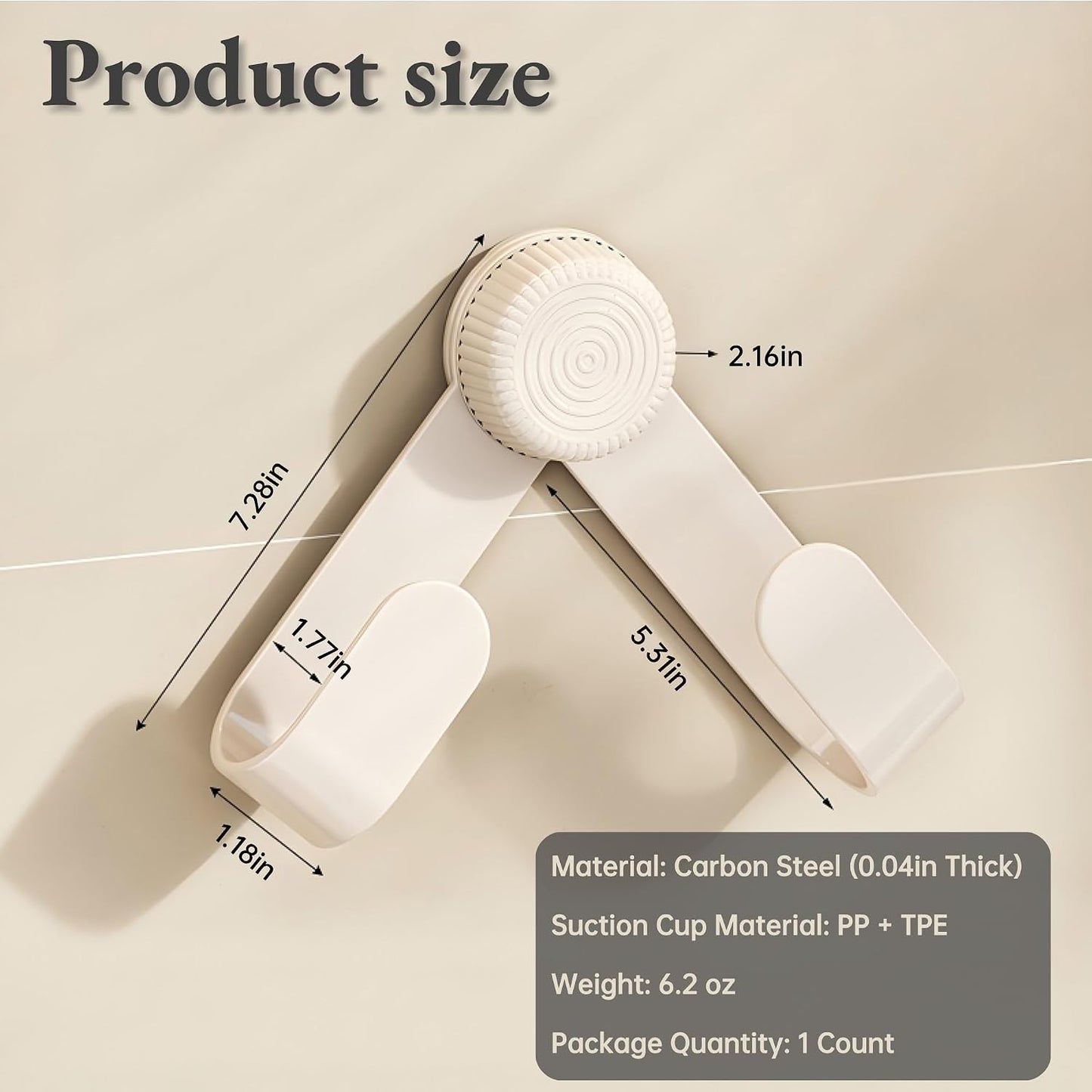 Pot Lid Rack Organizer holder for Cabinet Door/Wall With Suction Cup, No Drilling, Adjustable Rotating Arm Design Fits 6-14" Lids(Cream)