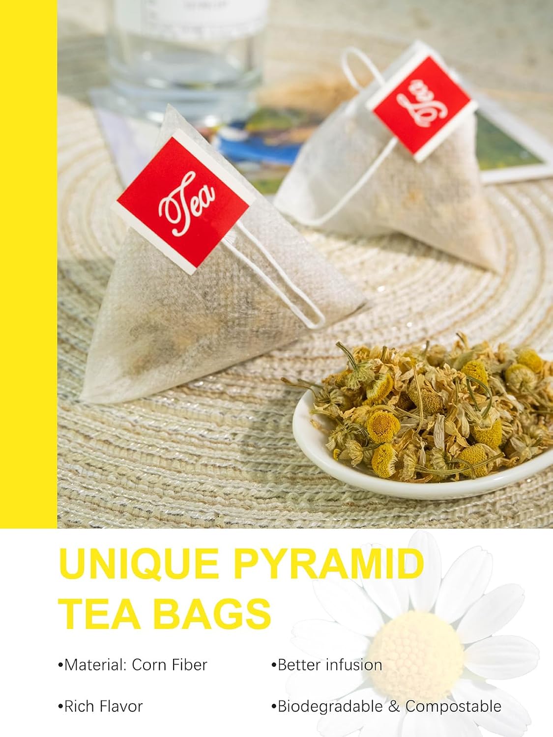 TeeLux Dandelion Leaf & Root Tea Bags, Natural Roasted Dandelion Root with Fresh Dandelion Leaf Herbal Tea, Caffeine Free, 100 Count