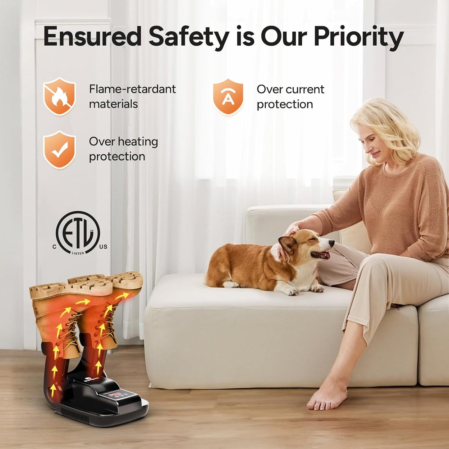 DR.PREPARE Boot Dryer Shoe Dryer, Glove Dryer & Boot Warmer with Heat Blower, Ski Boot Dryer with Timer