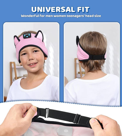 KIDSBAND Kids Bluetooth Headphones, Sleep Headband [Wireless & Wired Playback 2in1] Foldable Headphones for School/Travel/Tablet/Sleep