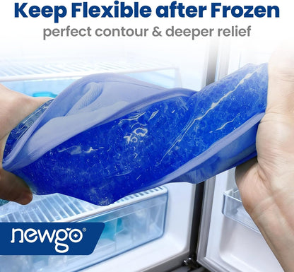 NEWGO Ice Pack for Neck Pain Relief, FSA Eligible, Blue | Double-sided Material, Neck Ice Wrap for Cervical Pain, Office Pressure, Sports Injuries, and Swelling, 24.8" x 4.13"