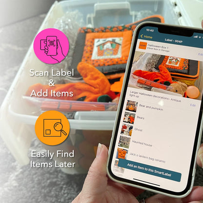 QR Code Stickers with AI Photo Analysis App - Auto-Creates Item Descriptions - No Typing - Made in USA - QR Code Labels for Storage & Inventory Tracking, Organization & Moving, Pack of 48