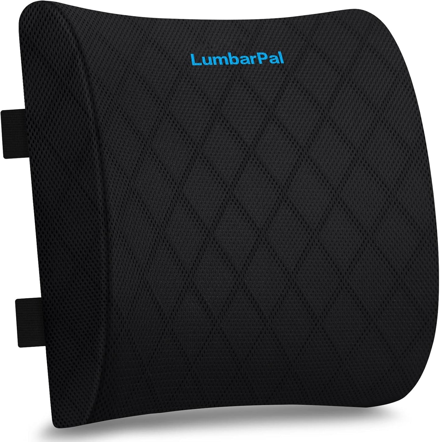 Lumbar Support Pillow for Office Chair, Back Support, Memory Foam, Grey | Improve Sitting Posture & Back Pain Relief. Lumbar Pillow Fits Office, Gaming & Car Chairs with Adjustable Dual Straps
