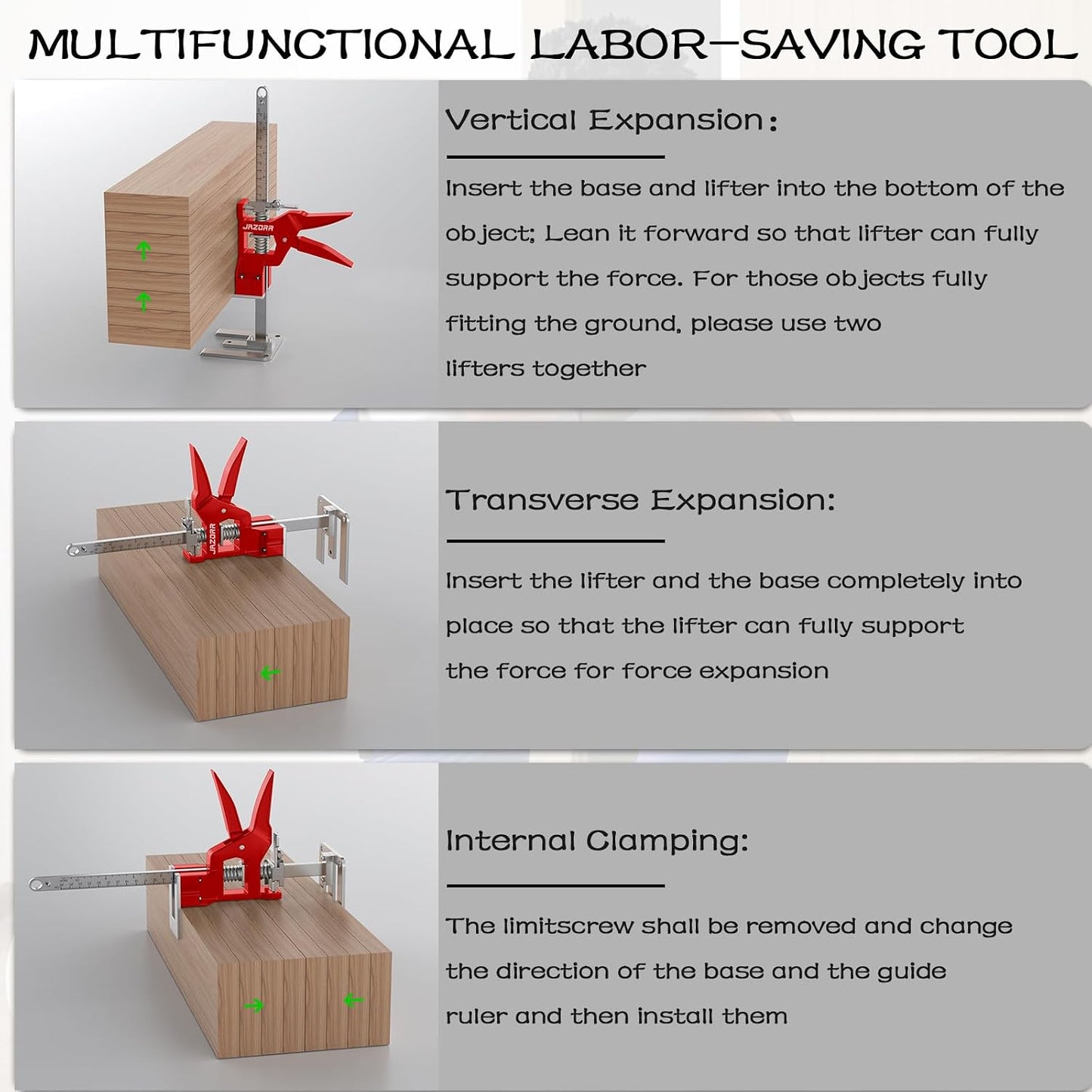 2Pcs Metal Labor Saving Arm Jack, Hand Furniture Lifter Tool, Furniture Jack, 440LBS Capacity Precise Control Slow/Fast Descent for Lifting Door Furniture, Window, Wall Tile Positioning