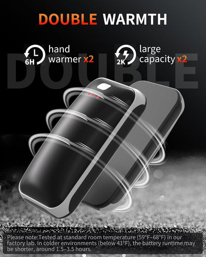 Lerat Hand Warmers Rechargeable 2 Pack, Portable Electric Hand Warmer Max 131℉, Reusable Slim Pocket Heater Handwarmers, Gifts for Men, Women, Outdoor, Golf, Camping, Hunting Essentials