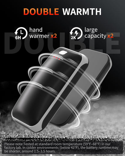 Lerat 2 Pack Rechargeable Hand Warmers, 3s Fast Heating Electric Hand Warmer, Reusable Portable Pocket Heater for Golf, Football, Camping, Hunting Essentials, Gifts for Men Women