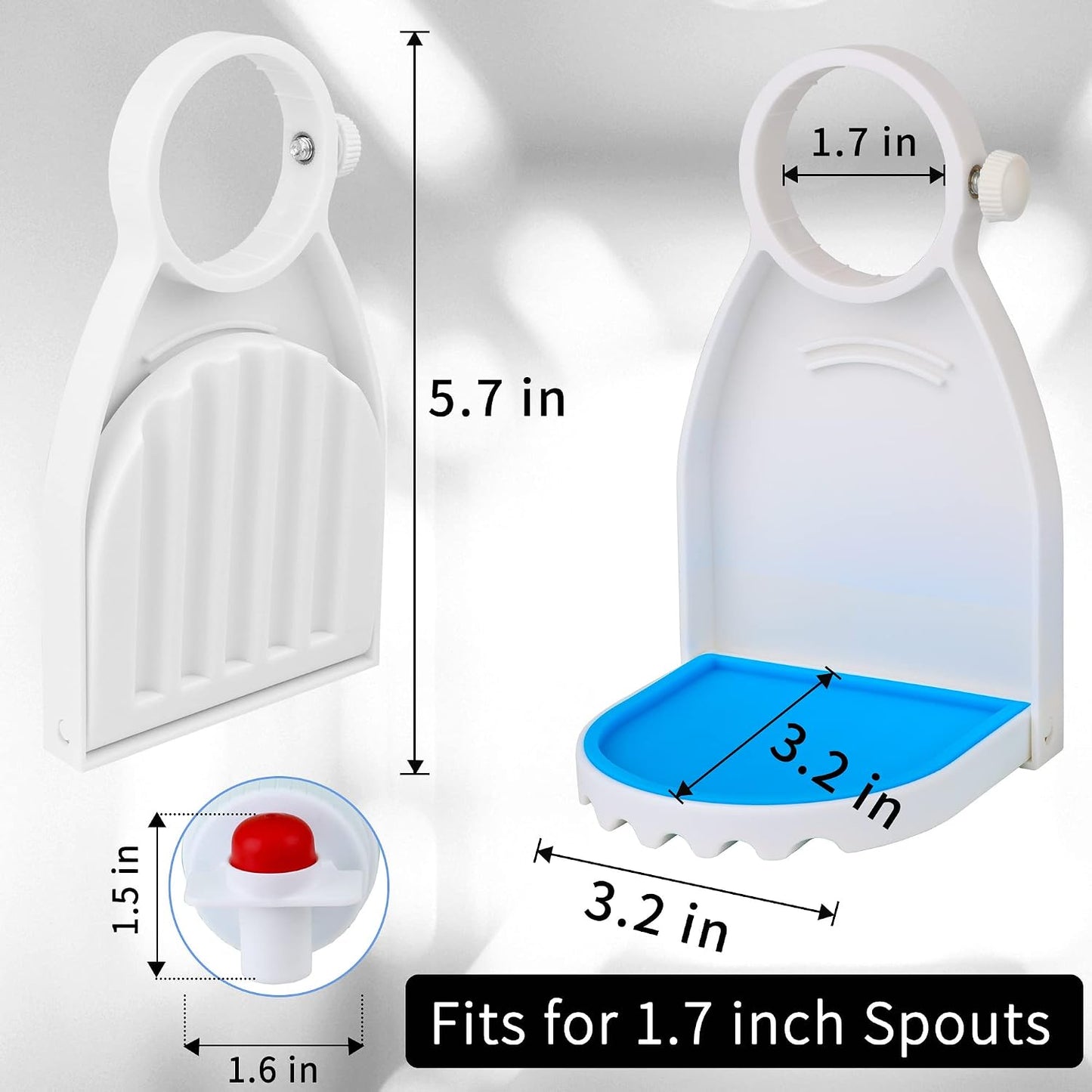 Febwind 2 Pcs Laundry Detergent Cup Holder Fabric Softener Drip Catcher Soap Holder Tray Cup Stand Container Laundry Soap Station Organizer White