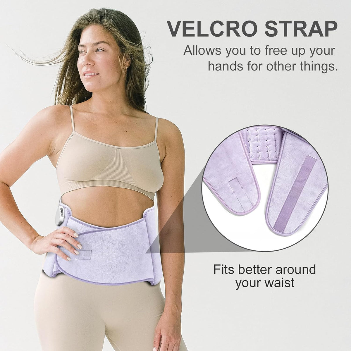 Heat Pad for Back Pain Relief Electric Heating Pads with 6 Temperatures Soft Detachable Heat Pad for Man Women (Gray)