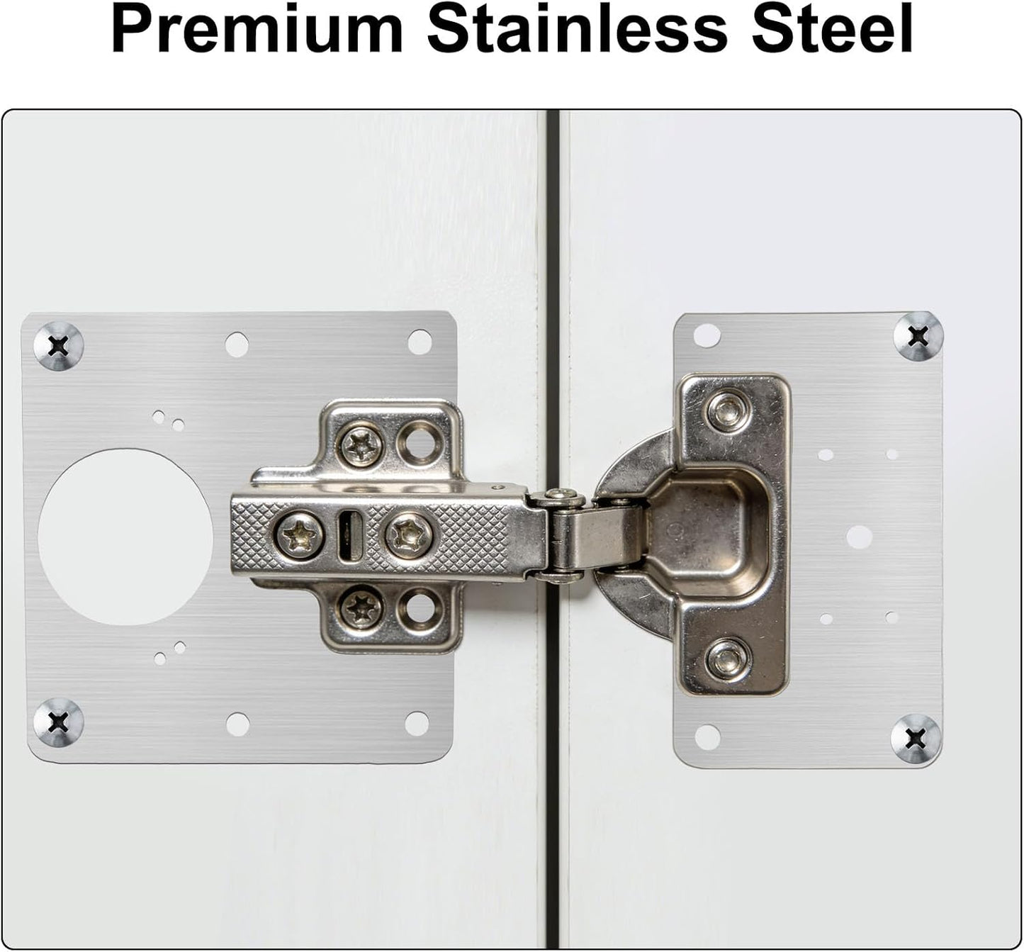 6 PCS Cabinet Hinge Repair Plate Kit | Hinge Fixing Plates with Screws, Stainless Steel, For Loose Hinges, Cupboards & Furniture