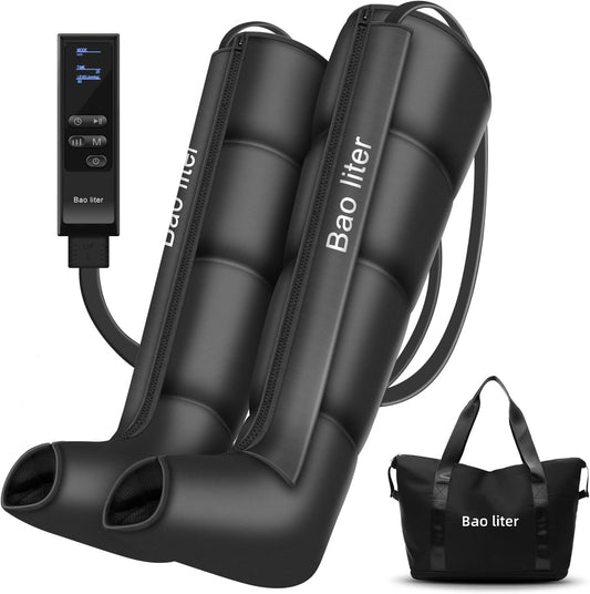 Leg Compression Massager,Professional Full Leg Sequential Pressure Boots, Air Compression Recovery System for Athletes - Circulation and Edema, RLS, Swelling, Pain Relief,9 Intensities 6 Modes