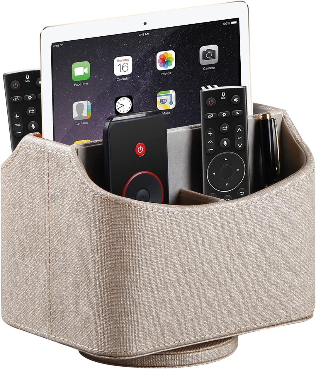 360° Rotatable Remote Control Holder,TV Remote Caddy for Nightstand Table