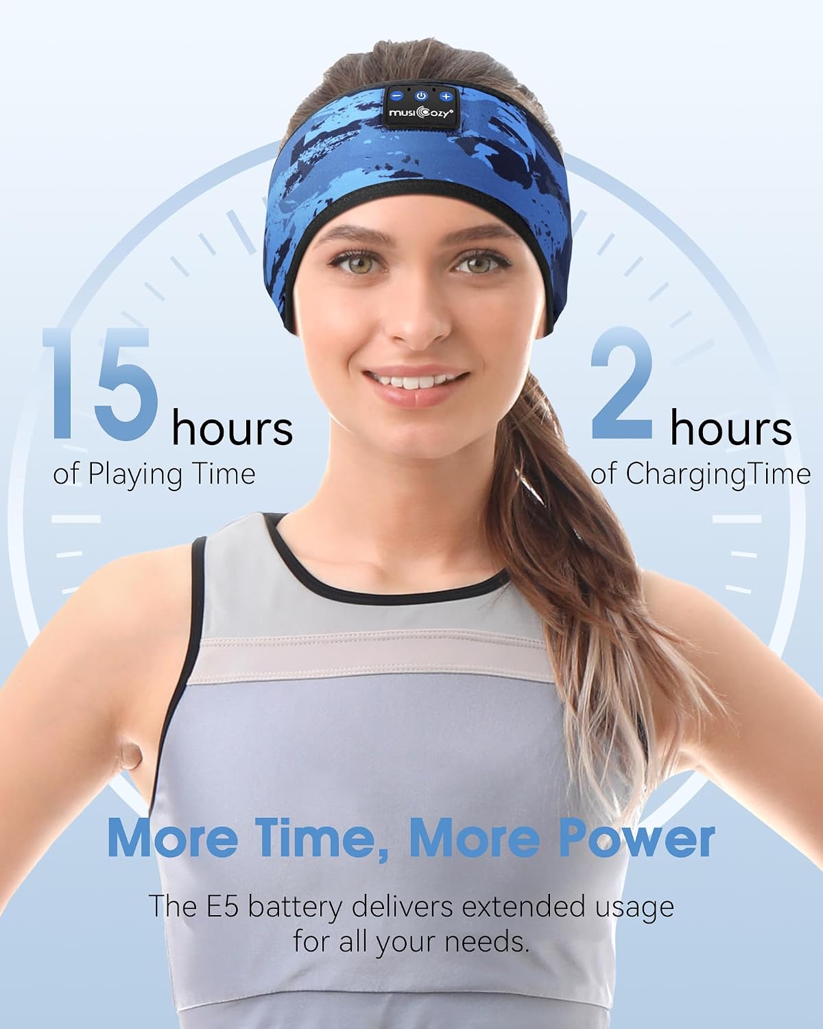 MUSICOZY Sleep Headphones Bluetooth Headband Headphones for Side Sleepers | Sleeping Headbands Wireless Sports Earphones Sweat Resistant Earbuds for Workout Running Cool Gadgets Unique Gifts for Women