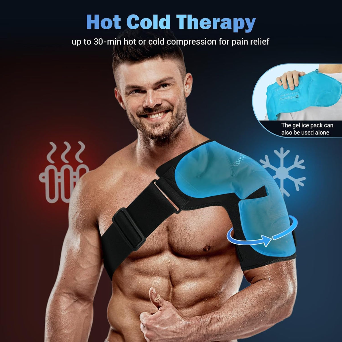 Comfytemp Shoulder Ice Pack Wrap, Shoulder Brace Rotator Cuff Cold Therapy