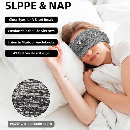 Sleeping Headphones Bluetooth Headband Headphones with Ultra-thin Speakers, Wireless Headband for Workout, Running, Yoga, Travel, Meditation-Dark Gray
