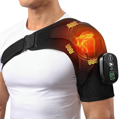 Cordless Shoulder Heating Pad with Massager, FSA Eligible Items List, Heated Shoulder Wrap with 6 Heat & 6 Timer Modes, 3 Vibration, Deep Tissue Pain Relief, Rotator Cuff, HSA Approved Products