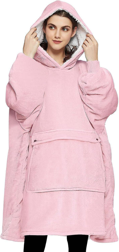 Wearable Blanket Hoodie for Adults With Pocket Strawberry Hoodie | Sherpa, Fuzzy Blanket Hoodie, Oversized Sweatshirt Blanket, Kangaroo Pouch, Cute Birthday Gifts for Sister, Cute Stuff